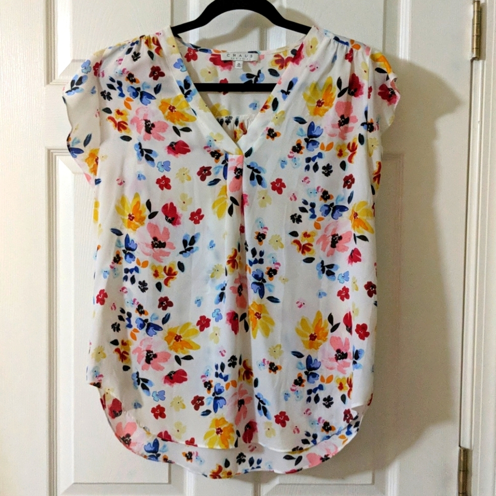Chaus New York Floral Blouse Size M
